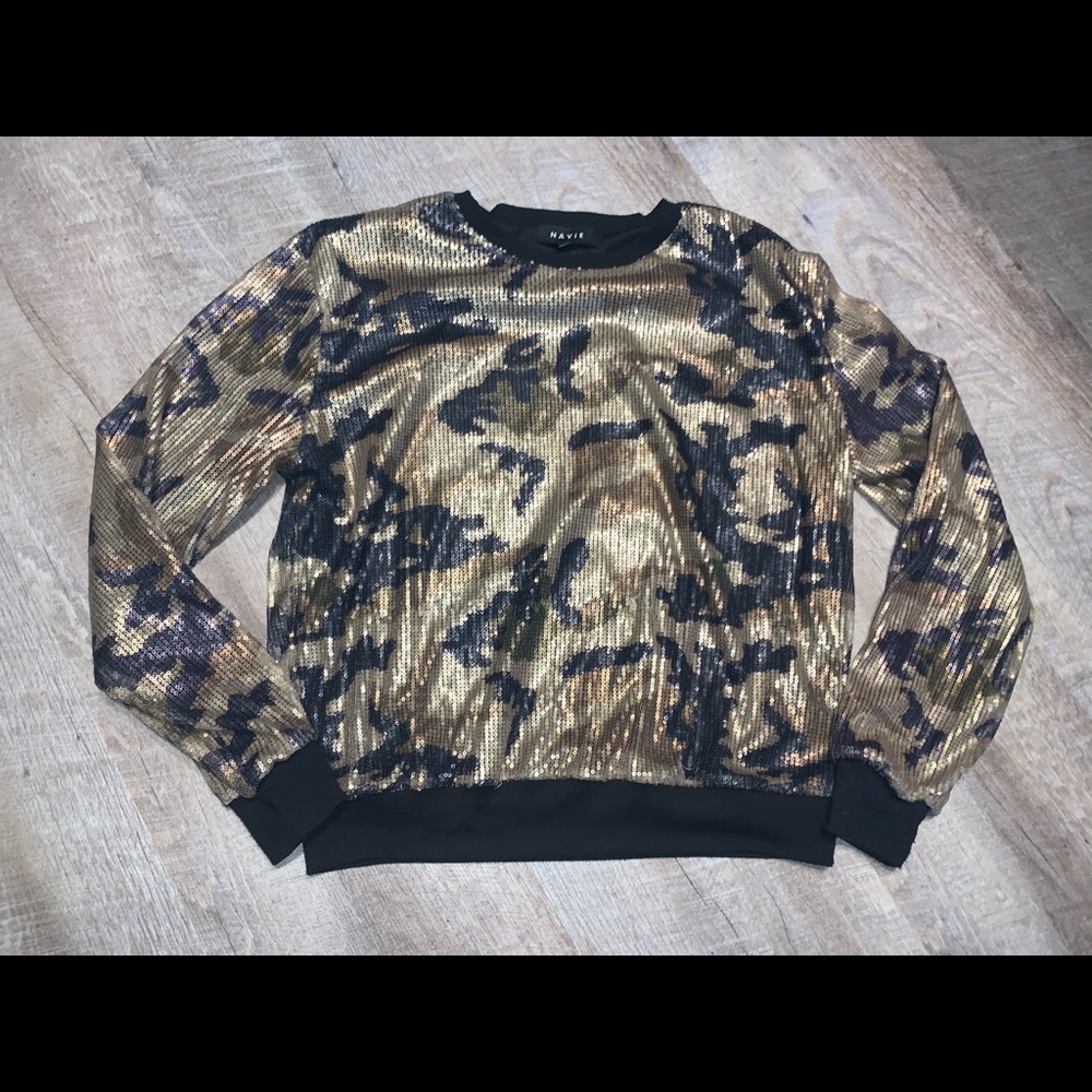 Camo sequin sweatshirt
